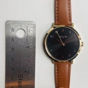 Nixon Arrow Leather 38 MM Gold Black Tan